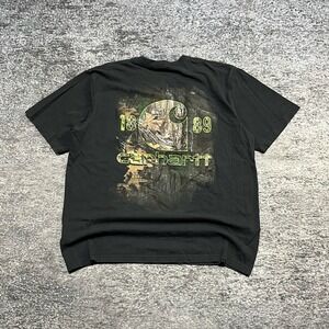 Carhartt Realtree Camo T Shirt Mens Large Black  Hunting Camouflauge Outdoor